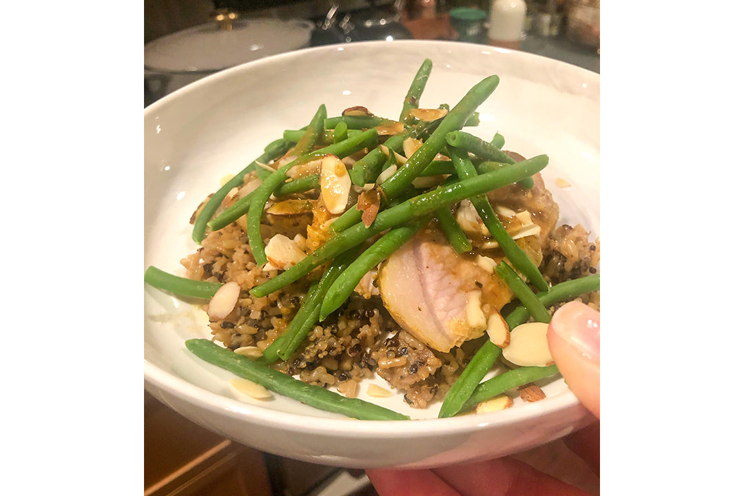 Mustard Glazed Pork Tenderloin, Brown Rice & Green Bean Casserole with Terrapin Ridge Farms Garlic Kraut Mustard Mustard Glazed Pork Tenderloin, Brown Rice & Green Bean Casserole with Terrapin Ridge Farms Garlic Kraut Mustard